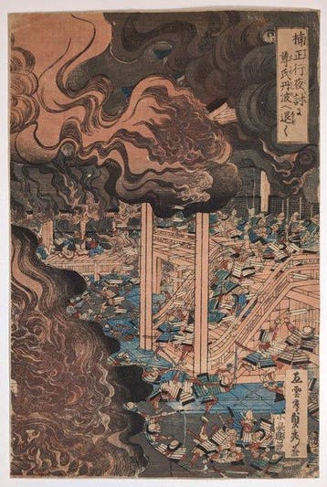 SADAHIDA • Slag bij Rokuhara in de Taiheiki, 1859 • Japanse
