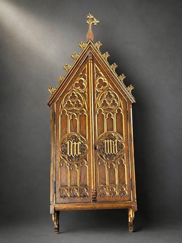 Neogotische reliekenkast - 105 cm - Hout - 1850-1900