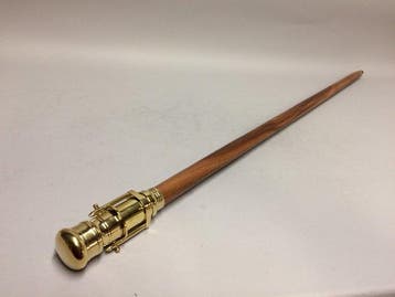 Wandelstok - Houten wandelstok met messing telescoop