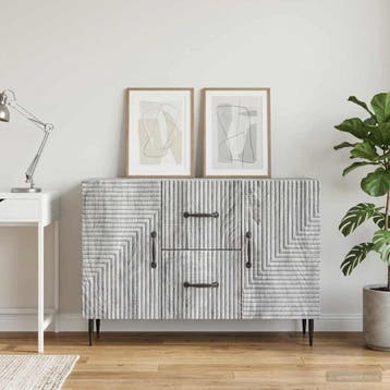 vidaXL Dressoir met lade Grijs sonoma 89 x 34,5 x 60 cm, Huis en Inrichting, Verzenden, Nieuw