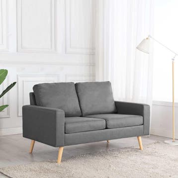 vidaXL Tweezitsbank / zetel stof lichtgrijs, Huis en Inrichting, Verzenden, Nieuw