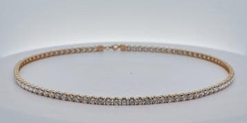 Halsketting - 14 karaat Geel goud - 26.00ct. tw. Diamant, Nieuw