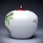 SANS RÉSERVE - GROS POT À RIZ ANTIQUE KOI CARPS AVEC