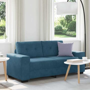 vidaXL Loveseat Sofa Blauw 180x77x82 cm Fluweel, Verzenden