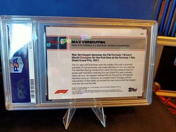 2021 Topps Max Verstappen #80 World Champion PSA 10 Graded, Nieuw