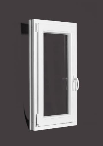 PVC raam draai kiep b60xh90 cm wit, Gevelraam of Ruit, Minder dan 80 cm, 80 tot 120 cm, Nieuw