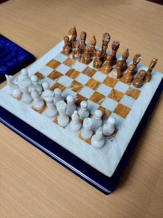 Schaakspel - steen, Antiek en Kunst, Curiosa en Brocante