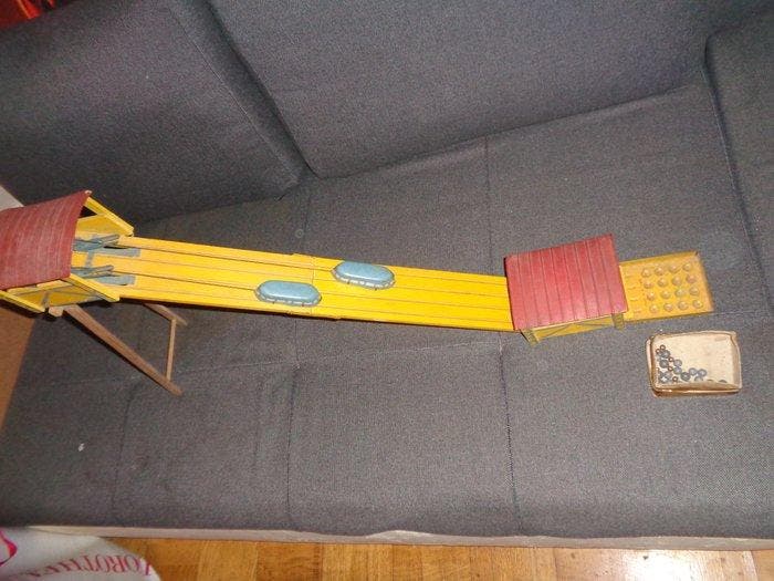 CIJ - Blikken speelgoed - kugelspiel mit seilbahn 1938 -, Antiek en Kunst, Antiek | Speelgoed