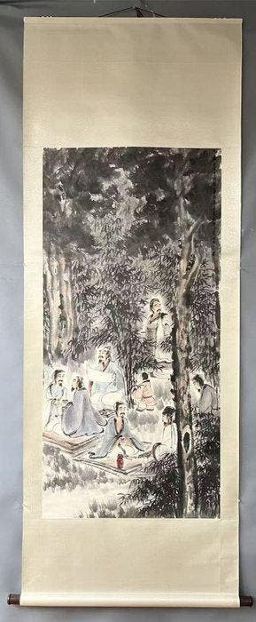 INK AND COLOR ON PAPER PAINTING The Seven Sages of the