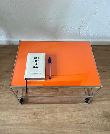 Bijzettafel - Roestvrij staal, Acryl - Opgeknapte salontafel, Antiek en Kunst