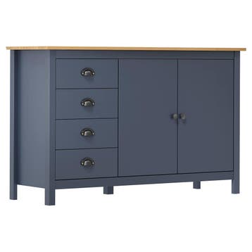 vidaXL Dressoir Hill 130x40x80 cm massief grenenhout grijs, Huis en Inrichting, Verzenden, Nieuw