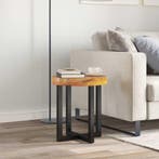 vidaXL Salontafel 40x45 cm massief teakhout en polyresin, Verzenden, Nieuw