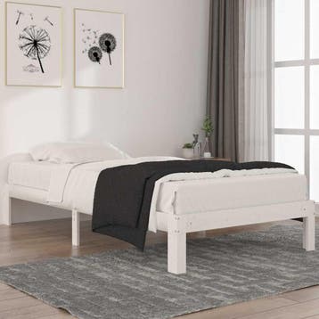 vidaXL Bedframe massief grenenhout wit 100x200 cm, Huis en Inrichting, Verzenden, Nieuw