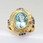 Zonder minimumprijs - Ring Zilver Topaas - Diamant, Nieuw