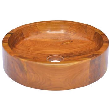 vidaXL Wastafel ø40x10 cm massief teakhout, Verzenden, Nieuw