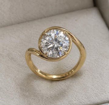 Ring - 18 karaat Geel goud - 1.12ct. tw. Diamant