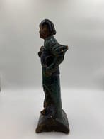 Chinese Sancai geglazuurde daktegel in de vorm van een man -