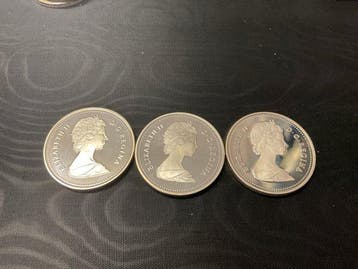 Canada. Elizabeth II. 1 Dollar 1986/1988 (3 monete) (Zonder, Postzegels en Munten