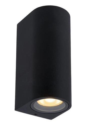 Lucide ZARO - Wandspot Buiten 2xGU10 IP44 Zwart, Verzenden, Nieuw, Aluminium, Netvoeding