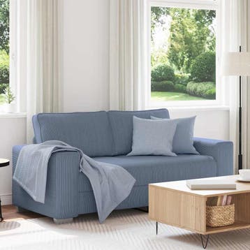 vidaXL Loveseat Sofa Blauw 180x77x82 cm Corduroy Stof, Verzenden, Nieuw