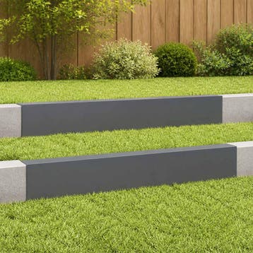 vidaXL Afdekprofiel voor tuinranden 2 st 100 x 6 x 15 cm, Verzenden