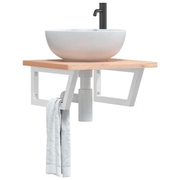 vidaXL Wandbeugels voor wasbak 2 st trapezium staal wit, Doe-het-zelf en Bouw, Verzenden, Nieuw