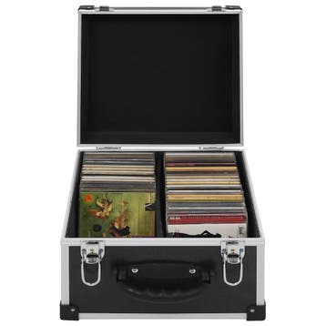 vidaXL Cd-koffer voor 40 cds aluminium ABS zwart, Verzenden