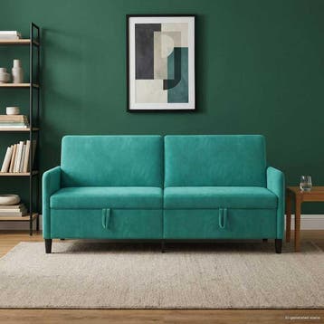 vidaXL Sofa met Opbergruimte Turquoise 192 x 78 x 87 cm, Huis en Inrichting, Verzenden, Nieuw