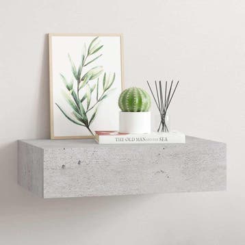vidaXL Wandschap met lade 40x23,5x10 cm MDF betongrijs, Huis en Inrichting, Kasten | Wandmeubels, Verzenden, Nieuw