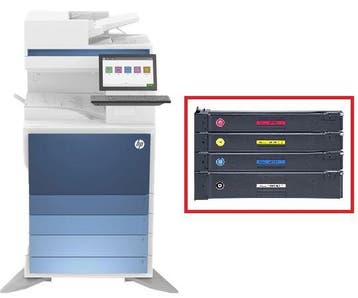 HP - HP Set Toners E877 Black,yellow,cyaan, Magenta, Computers en Software, Printerbenodigdheden, Ophalen of Verzenden, Zo goed als nieuw