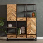Vakkenkast Mangohout GwennXL, Verzenden, Nieuw, Overige houtsoorten, Industriële meubels