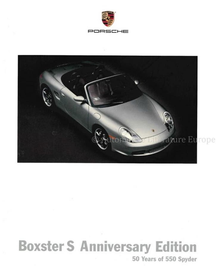2004 PORSCHE BOXSTER S 50 JAAR 550 SPYDER BROCHURE ENGELS .., Boeken, Auto's | Folders en Tijdschriften, Ophalen of Verzenden