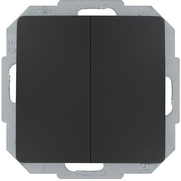 KOPP Mat Zwarte 2-knops Dubbele Wisselschakelaar Paris HK05, Verzenden, Nieuw