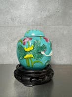 Gemberpot - Keramiek - Turquoise, met deksel
