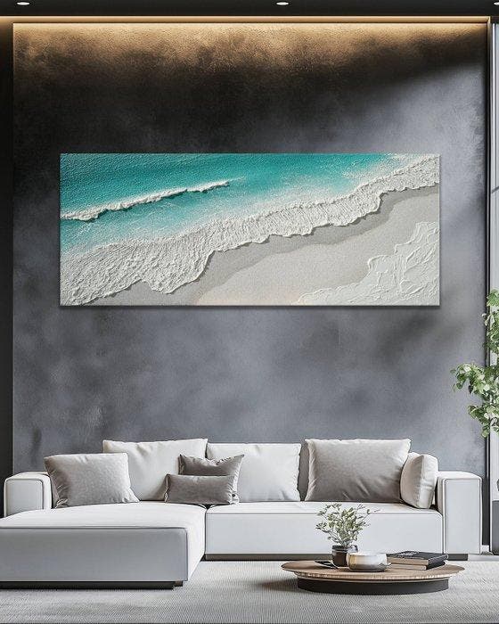 Clelia - Azure Pulse on Alabaster, Antiek en Kunst, Kunst | Schilderijen | Modern
