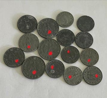 Duitsland, Derde Rijk Collection of coins 1937 & 1944