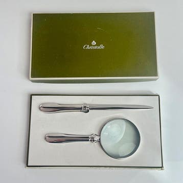 Christofle - Bureauset (2) - Cluny - magnifying glass -, Antiek en Kunst