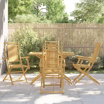 vidaXL 5-delige Tuinset bamboe, Verzenden, Tuinset