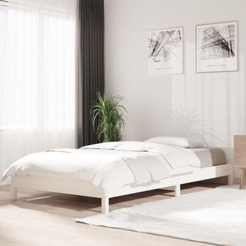 vidaXL Bed stapelbaar 90x190 cm massief grenenhout wit, Verzenden, Nieuw