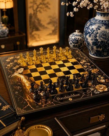 Nyx - PorcelainMuse – Imperial Duality Chess Set | Limited