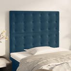 vidaXL Hoofdbord donkerblauw 100x5x118/128 cm fluweel, Verzenden