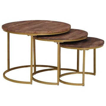 Tables gigognes bois massif - Style industriel (Retour cl..., Verzenden, Rond, Modern