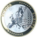 Vatican. Zilveren penning Europa met vergulde details z.j.