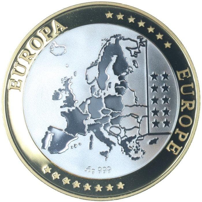 Vatican. Zilveren penning Europa met vergulde details z.j., Postzegels en Munten, Munten | Europa | Niet-Euromunten