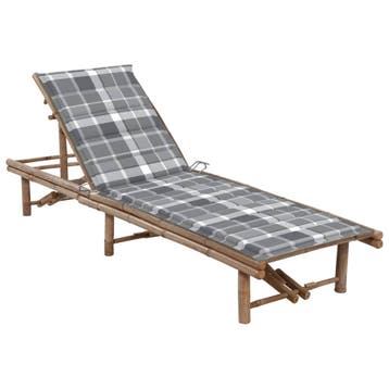 vidaXL Ligbed met kussen bamboe, Tuin en Terras, Verzenden, Nieuw