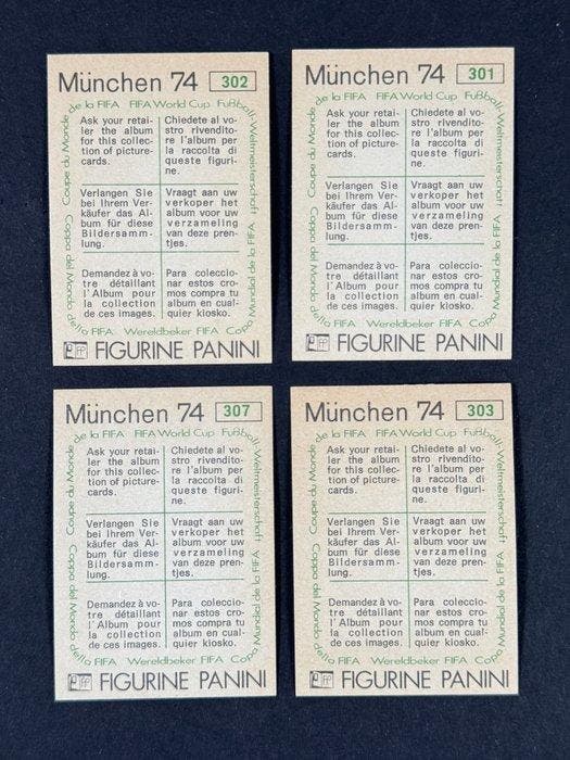 1974 Panini München 74 World Cup #301/303, 307 Italy -, Verzamelen, Stickers