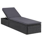 vidaXL Ligbed poly rattan zwart en donkergrijs, Jardin & Terrasse, Verzenden