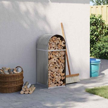 vidaXL Haardhoutopslag 40x45x100 cm gegalvaniseerd staal, Verzenden
