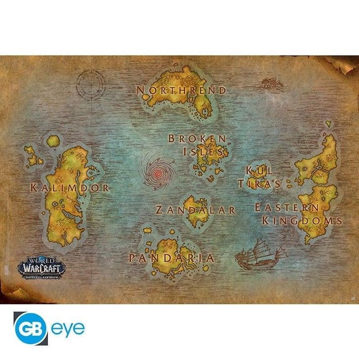 World of Warcraft Map Poster 91.5 x 61 cm, Verzamelen, Film en Tv, Nieuw, Ophalen of Verzenden