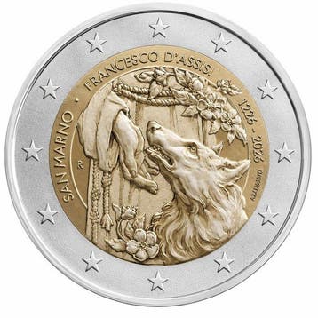 San Marino. 2 Euro 2026 San Francesco dAssisi Reverse